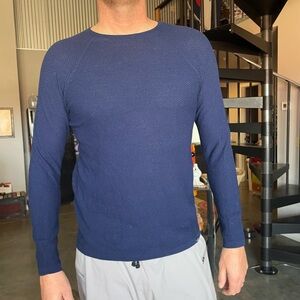 Patagonia Men's Navy Merino Textured Knit Long Sleeve Sweater